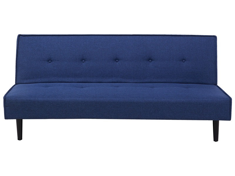 Sofa Bed Blue 3 Seater Buttoned Seat Click Clack Beliani