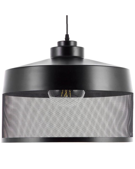 Pendant Lamp Black Metal Mesh Vintage Industrial Design Ceiling Light Beliani