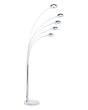 Floor Lamp Silver Colour Chromed Metal 210 cm Adjustable 5 Lights Beliani