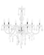 Chandelier White Crystal 6 Light Bulbs Glamour Living Room Bedroom Beliani