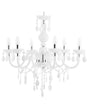 Chandelier White Crystal 6 Light Bulbs Glamour Living Room Bedroom Beliani