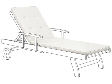 Garden Sun Lounger Cushion Off-White Polyester Seat Backrest Pad Modern Design Outdoor Pad Beliani