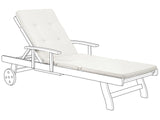 Garden Sun Lounger Cushion Off-White Polyester Seat Backrest Pad Modern Design Outdoor Pad Beliani