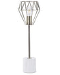 Table Lamp Bedside Light Brass Metal Diamond Cage Shade Round Base Marble Look Tall Beliani