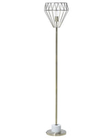 Floor Lamp Brass Metal 160 cm Geometric Cage Shade Industrial Light Beliani