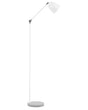 Floor Lamp White Metal 165 cm Concrete Base Swing Arm Adjustable Shade Beliani