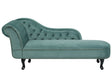 Chaise Lounge Mint Green Left Hand Velvet Buttoned Beliani