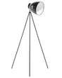 Floor Lamp Black Metal 128 cm Tripod Stand Adjustable Shade Beliani