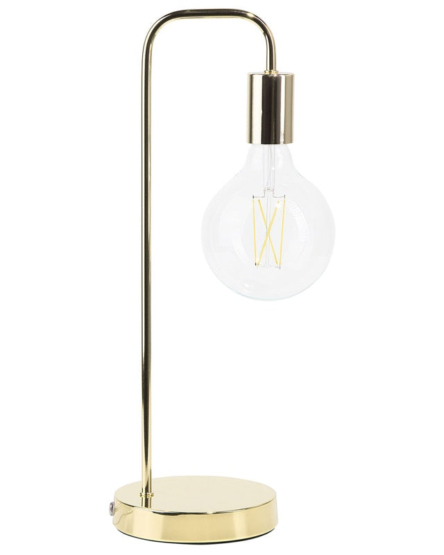 Table Lamp Gold Industrial Minimalistic No Shade Beliani