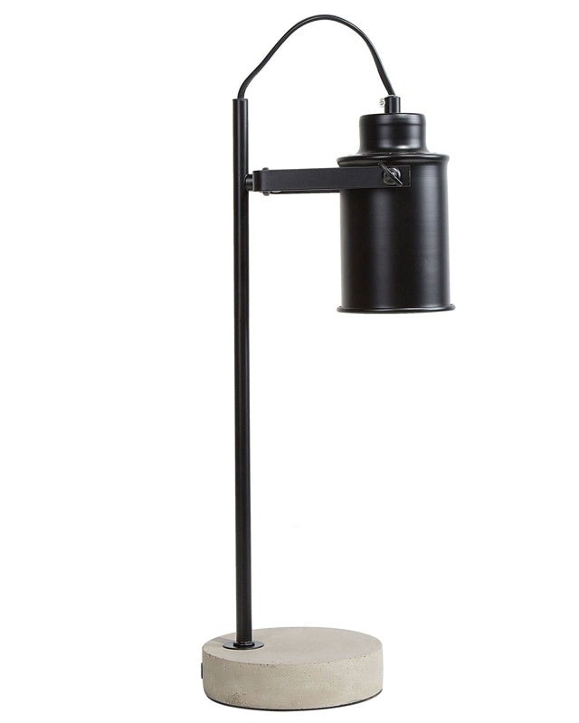 Table Lamp Black Industrial Adjustable Spotlight Concrete Base Beliani