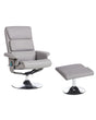Recliner Armchair Grey with Footstool Faux Leather Upholstered Metal Frame Heated Massage Function Retro Design Beliani