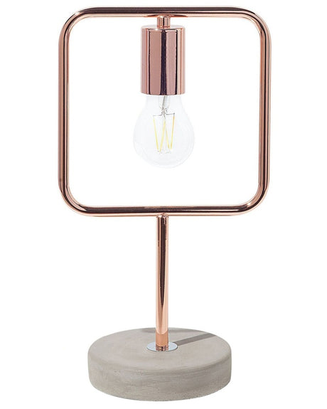 Table Lamp Copper Colour Metal Concrete Frame Industrial Beliani