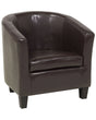 Armchair Club Chair Brown Faux Leather Upholstered Low Back Tub Retro Design Beliani
