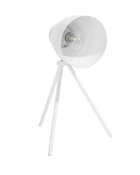 Table Lamp White Colour Metal Tripod Stand Adjustable Shade Beliani