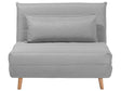 Small Sofa Bed Light Grey Fabric 1 Seater Fold-Out Sleeper Armless Scandinavian Beliani