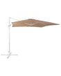 Garden Sun Parasol Sand Beige Canopy White Steel Pole 235 cm Weather Resistant Cantilever with Crank Mechanism Beliani