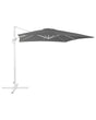 Garden Sun Parasol Grey Canopy White Steel Pole 235 cm Weather Resistant Cantilever with Crank Mechanism Beliani