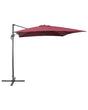 Garden Sun Parasol Burgundy Canopy Black Steel Pole 235 cm Weather Resistant Cantilever with Crank Mechanism Beliani