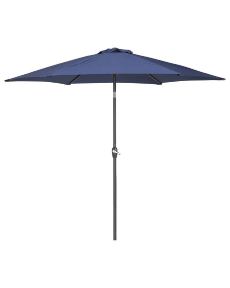 Garden Sun Parasol Navy Blue Fabric 230 cm Weather Resistant Beliani