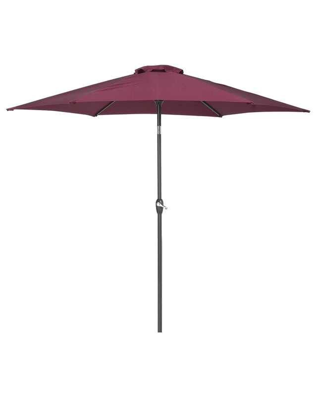 Garden Sun Parasol Burgundy Fabric 230 cm Weather Resistant Beliani