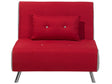 Sofa Bed Red Fabric Upholstery Single Sleeper Fold Out Chair Bed Beliani