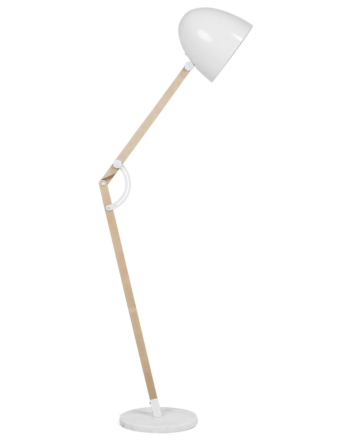Floor Lamp White Colour Metal 175 cm Adjustable Industrial Beliani