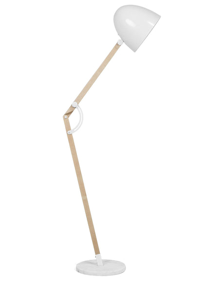 Floor Lamp White Colour Metal 175 cm Adjustable Industrial Beliani