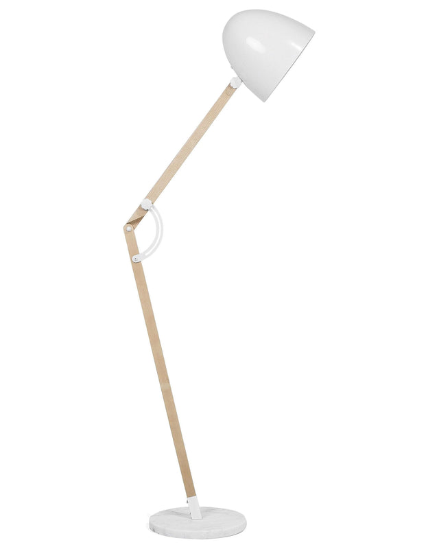 Floor Lamp White Colour Metal 175 cm Adjustable Industrial Beliani