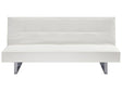 Sofa Bed White Faux Leather Modern Living Room Convertible 3 Seater Armless Minimalistic Design Beliani