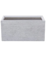 Plant Pot White Fibre Clay 60 x 29 x 30 cm Indoor Outdoor Rectangular Planter Beliani