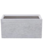 Plant Pot White Fibre Clay 60 x 29 x 30 cm Indoor Outdoor Rectangular Planter Beliani
