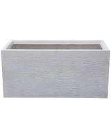 Plant Pot White Fibre Clay 80 x 37 x 38 cm Indoor Outdoor Rectangular Planter Beliani