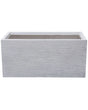 Plant Pot White Fibre Clay 80 x 37 x 38 cm Indoor Outdoor Rectangular Planter Beliani