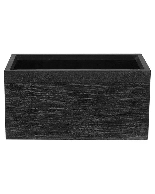 Plant Pot Black Fibre Clay 60 x 29 x 30 cm Indoor Outdoor Rectangular Planter Beliani