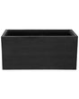 Plant Pot Black Fibre Clay 80 x 37 x 38 cm Indoor Outdoor Rectangular Planter Beliani