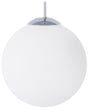 Pendant Lamp White Glass Silver Elements Globe Shape Large 1-Light Modern Beliani