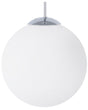 Pendant Lamp White Glass Silver Elements Globe Shape Large 1-Light Modern Beliani