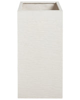 Garden Tall Clay Flower Plant Pot 40x40x77 cm UV Resistant Light Beige Beliani