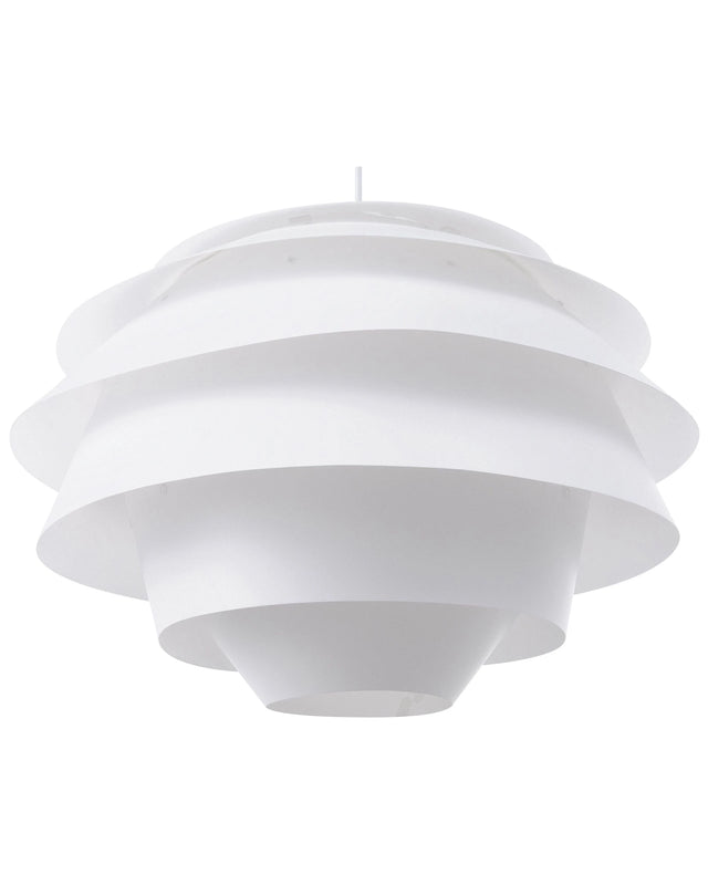 Pendant Lamp White Plastic Globe Shape Decorative Modern Beliani