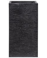 Plant Pot Black Fibre Clay Tall Flower Planter Square 40 x 40 x 77 cm Indoor Outdoor Garden Accessories Beliani