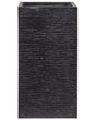 Plant Pot Black Fibre Clay Tall Flower Planter Square 40 x 40 x 77 cm Indoor Outdoor Garden Accessories Beliani