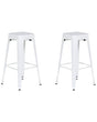 Set of 2 Bar Stools White Steel 76 cm Stackable Counter Height Industrial Beliani