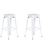 Set of 2 Bar Stools White Steel 76 cm Stackable Counter Height Industrial Beliani