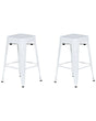 Set of 2 Bar Stools White Steel 60 cm Stackable Counter Height Industrial Beliani