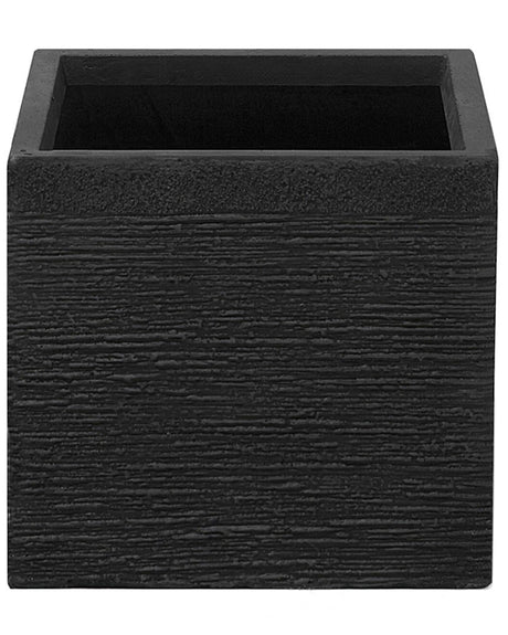 Plant Pot Planter Solid Black Fibre Clay Square 30 x 28 cm UV Resistance Beliani