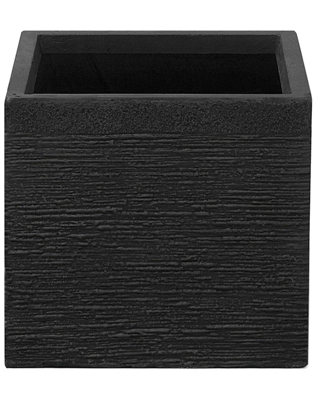 Plant Pot Planter Solid Black Fibre Clay Square 30 x 28 cm UV Resistance Beliani