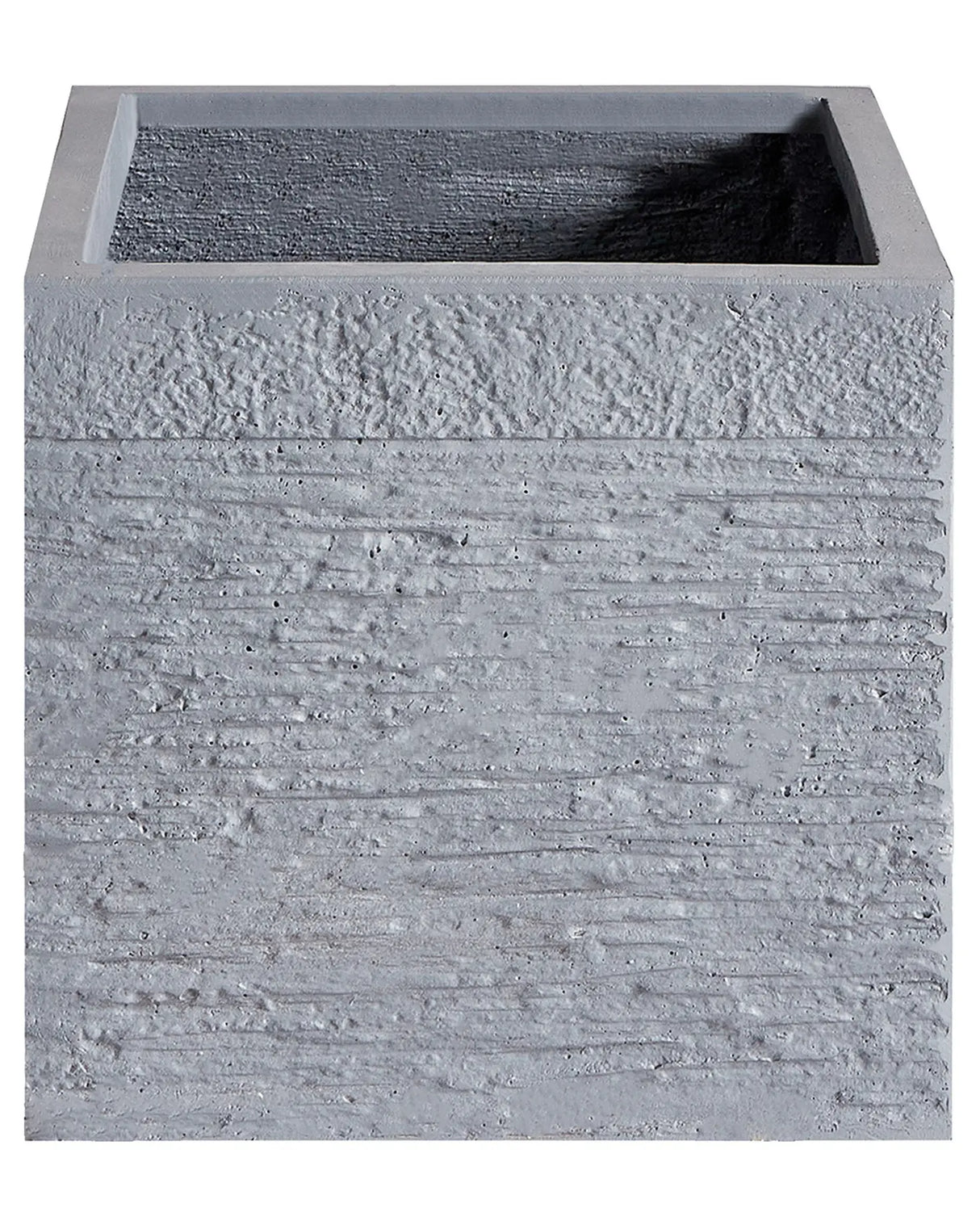 Plant Pot Planter Solid Grey Fibre Clay Square 30 x 28 cm UV Resistance Beliani