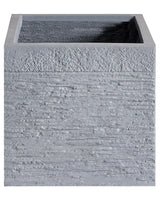 Plant Pot Planter Solid Grey Fibre Clay Square 30 x 28 cm UV Resistance Beliani