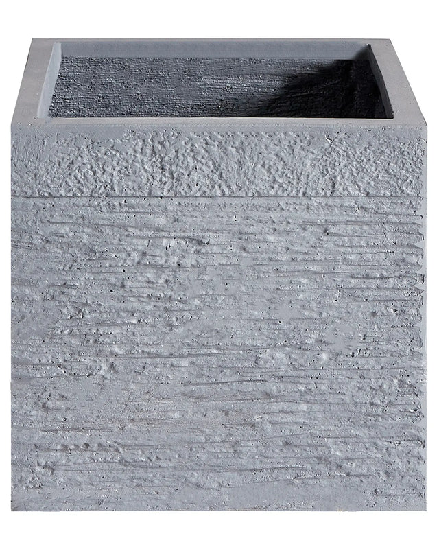 Plant Pot Planter Solid Grey Fibre Clay Square 30 x 28 cm UV Resistance Beliani