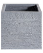 Plant Pot Planter Solid Grey Fibre Clay Square 30 x 28 cm UV Resistance Beliani